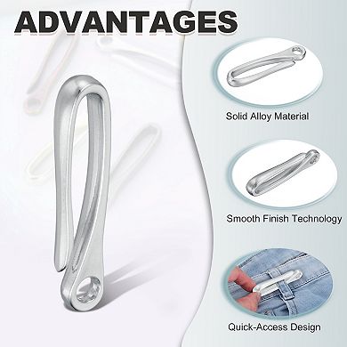 1Pc Fish Hook Keychain, Alloy U Shape Key Belt Clip Solid Key Chain Pocket Clip