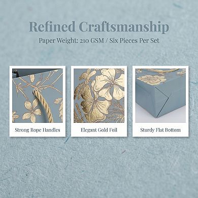 6 Pcs Kraft Paper Present Bags for Gift Wrapping and Packaging