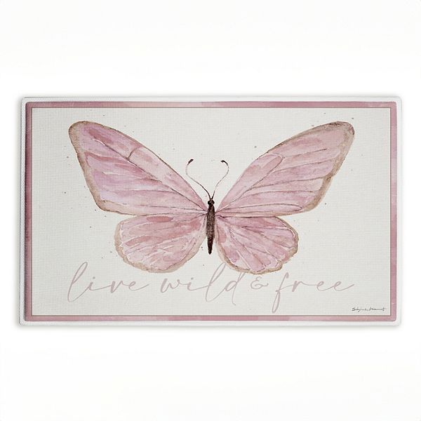 Stupell Home Decor Live Wild & Free Butterfly Bath Mat
