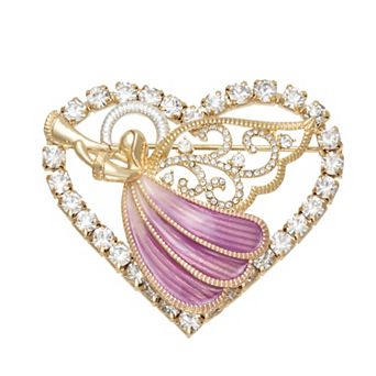 Napier Gold Tone Polished Angel Heart Pin