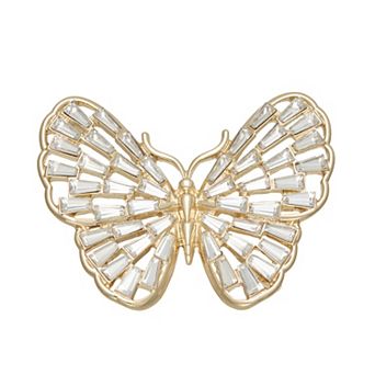 Napier Gold Tone Elevated Butterfly Pin