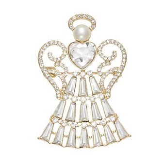 Napier Gold Tone Elevated Angel Pin