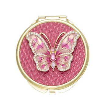 Napier Gold Tone Elevated Butterfly Compact