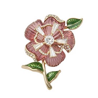 Napier Gold Tone Elevated Flower Pin