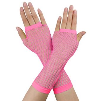 1 Pair Elastic Mesh Fishnet Elbow Fingerless Goth Arm Warmers for Women