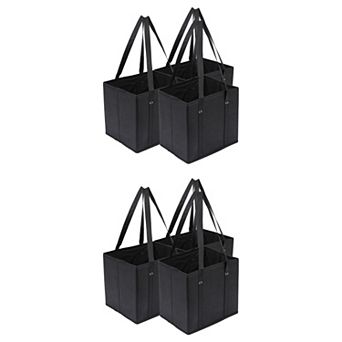 Fabric Storage Bin for Shelves, Long Handles with Built-In Bottom 6 Pack Storage Basket 13x9.8x11in