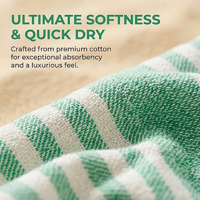 Striped Tassel Design Sand Free Quick Dry Towel 2 Packs 71"x40"