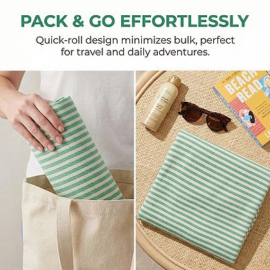 Turkish Beach Towel Striped Tassel Design Sand Free Towel 2 Pcs 71"x40"