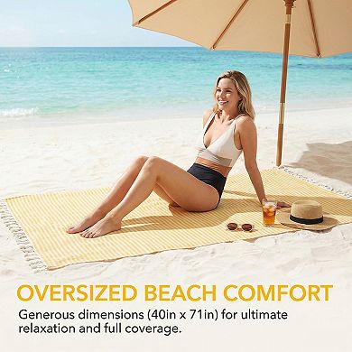 Turkish Striped Sand Free Quick Dry Beach Towel 2 Packs 71"x40"