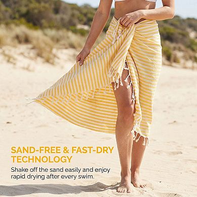 Turkish Striped Sand Free Quick Dry Beach Towel 2 Packs 71"x40"