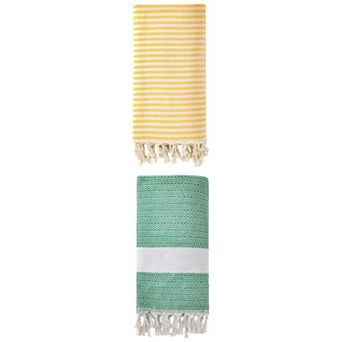 Turkish Striped Sand Free Quick Dry Beach Towel 2 Packs 71"x40"