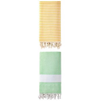 Turkish Striped Sand Free Quick Dry Beach Towel 2 Packs 71"x40"