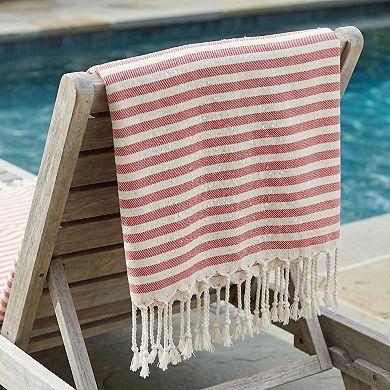 Turkish Striped Tassel Design Sand Free Quick Dry Towel 2 Packs 71"x40"