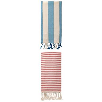 Turkish Beach Towel Striped Tassel Design Sand Free Quick Dry Towel 2Packs 71"x40"