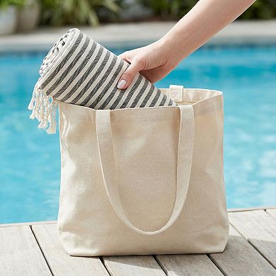 Striped Tassel Design Sand Free Quick Dry Beach Towel 2 Packs 71"x40"