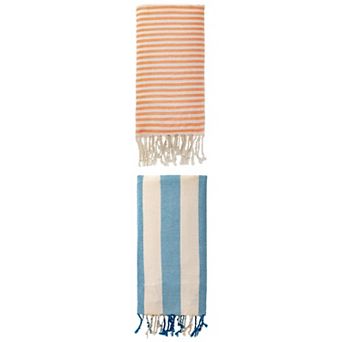 Striped Tassel Design Sand Free Beach Towel 2 Packs 71"x40"