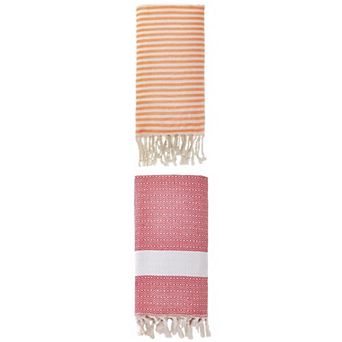 Turkish Beach Towel Tassel Design Sand Free Quick Dry Towel 2 Packs 71"x40"