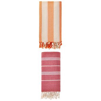 Stripe Turkish Beach Towel with Tassel, Quick Dry, Sand Free Towel 71" x 35"/71" x 40"