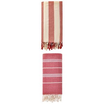 Stripe Turkish Beach Towel with Tassel, Quick Dry, Sand Free Towel 71" x 35"/71" x 40"
