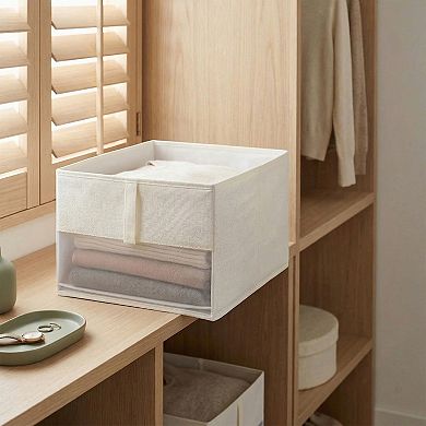 Storage Cube Set, 2 Packs Collapsible Fabric Storage Bins, Closet Organizer Baskets for Shelves