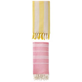 2 Packs Beach Towel with Tassel, Quick Dry, Sand Free Towel 71" x 35"/71" x 40"