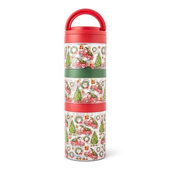 Red Truck Christmas Tree Snack Stacking Container