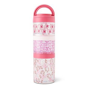 Candy Canes and Bows Pink Snack Stacking Container