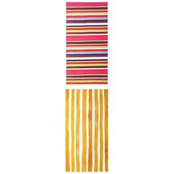 2 Packs Colorful Striped Beach Towel Sand Free Super Absorbent Towel 71" x 35"/63" x 31"