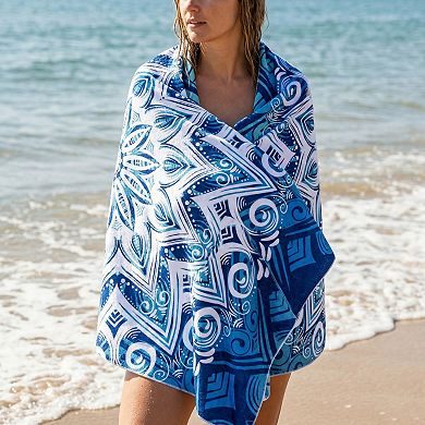 Cartoon Pattern Oversized Sand Free Quick Dry Beach Towel 2 Packs 71" x 35"/63" x 31"
