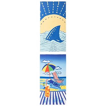 Cartoon Pattern Oversized Sand Free Quick Dry Beach Towel 2 Packs 71" x 35"/63" x 31"