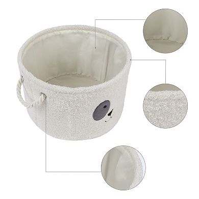 Set of 6 Cotton Self-supporting Storage Cube, Storage Bin with Handles, Storage Basket 13x8.1in