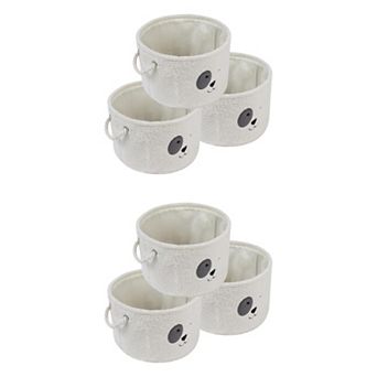 Set of 6 Cotton Self-supporting Storage Cube, Storage Bin with Handles, Storage Basket 13x8.1in