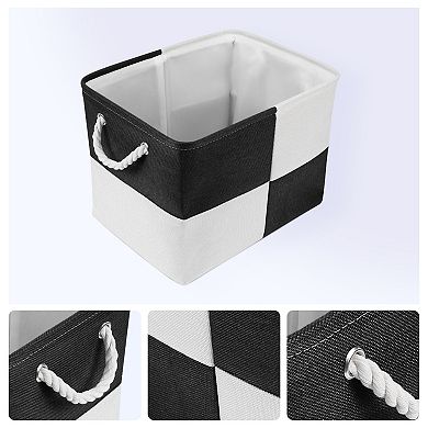 Storage Cube, 2 Pcs Cotton Self-supporting Storage Bin with Handles, 15.7x11.8x11.8in