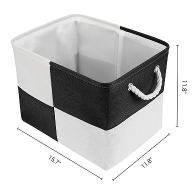 Storage Cube, 2 Pcs Cotton Self-supporting Storage Bin with Handles, 15.7x11.8x11.8in