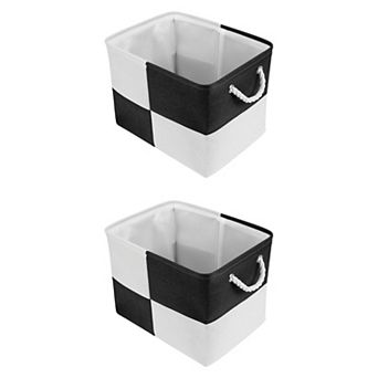 Storage Cube, 2 pc Cotton Self-supporting Storage Bin with Handles, 15.7x11.8x11.8in