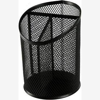 Minimalist Mesh Desk Organizer with 3 Compartments Pen Holder