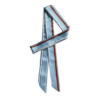 Women's Stripe Ribbon Skinny Long Neck Scarves Party