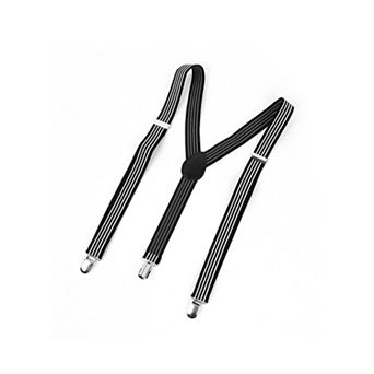 Men Elastic Clip-On Adjustable Y Back Stripes Suspender