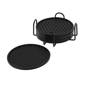 6 pc Water-repellent Drink Coasters with Iron Holder