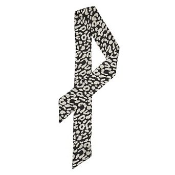 Women Leopard Print Long Neck Skinny Scarf Headband