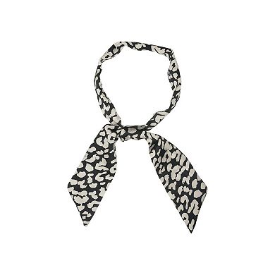 Women Leopard Print Long Neck Skinny Scarf Headband