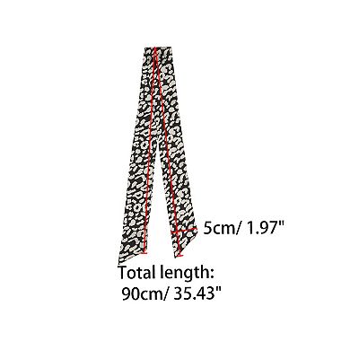Women Leopard Print Long Neck Skinny Scarf Headband
