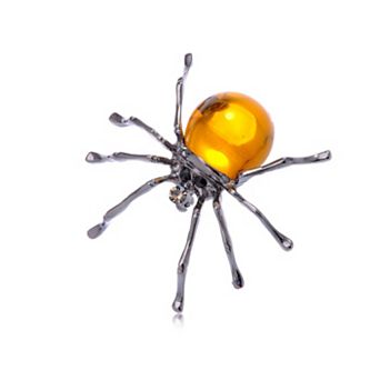 Women's Gun Fat Beaded Body Tarantula Spider Pin Brooch