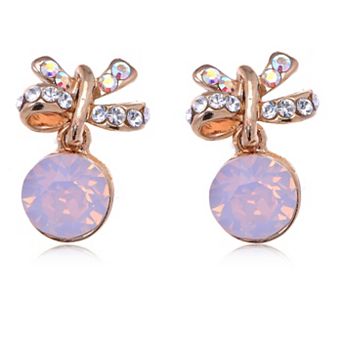 Women's Element Silver Bow Ribbon Fish Hook Dangle Earrings