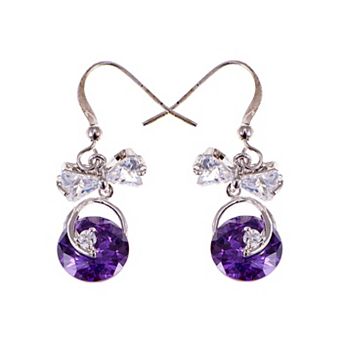 Women's Element Silver Bow Ribbon Fish Hook Dangle Earrings