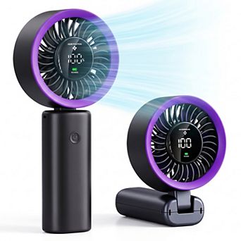Handheld Fan 4000mAh Rechargeable LED Display 100 Speed Wind Foldable Personal Mini Travel Fan