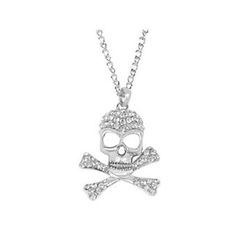 Women's Skull Head Pirate Cut Out Halloween Pendant Necklace