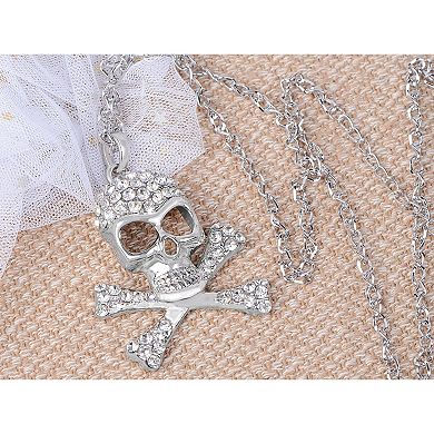Women's Skull Head Pirate Cut Out Halloween Pendant Necklace