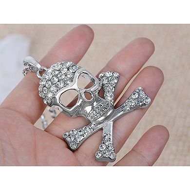 Women's Skull Head Pirate Cut Out Halloween Pendant Necklace