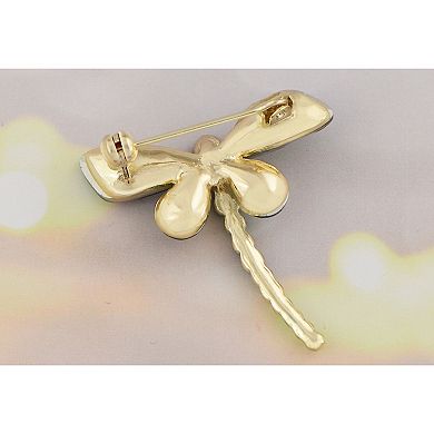 Women's Crystal Shine Amethyst Dragonfly Bug Brooch Pin